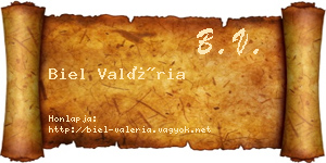 Biel Valéria névjegykártya